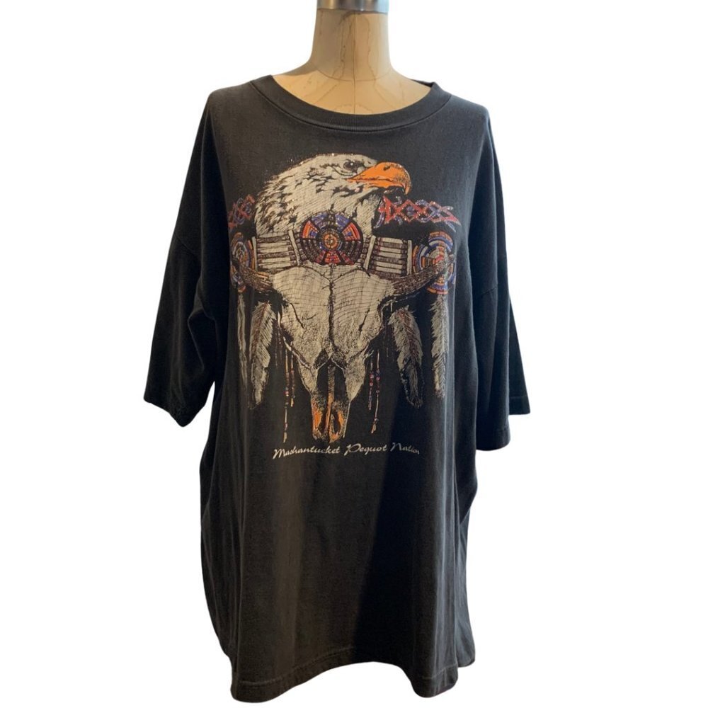 Vintage 90's Diamond Dust Black Graphic T-Shirt Size XL - Picture 3 of 7